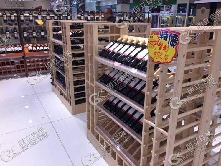 超市木质红酒货架